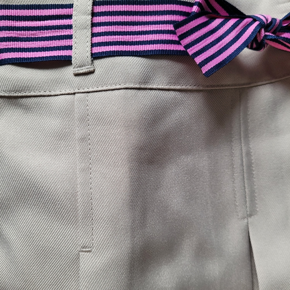 Girls A-Line Pleated Khaki Scooter Skirt Skort Uniform Striped Ribbon Belt Size - Picture 6 of 6